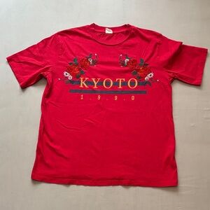 Urban Outfitters Kyoto 1990 Floral T-Shirt in Red